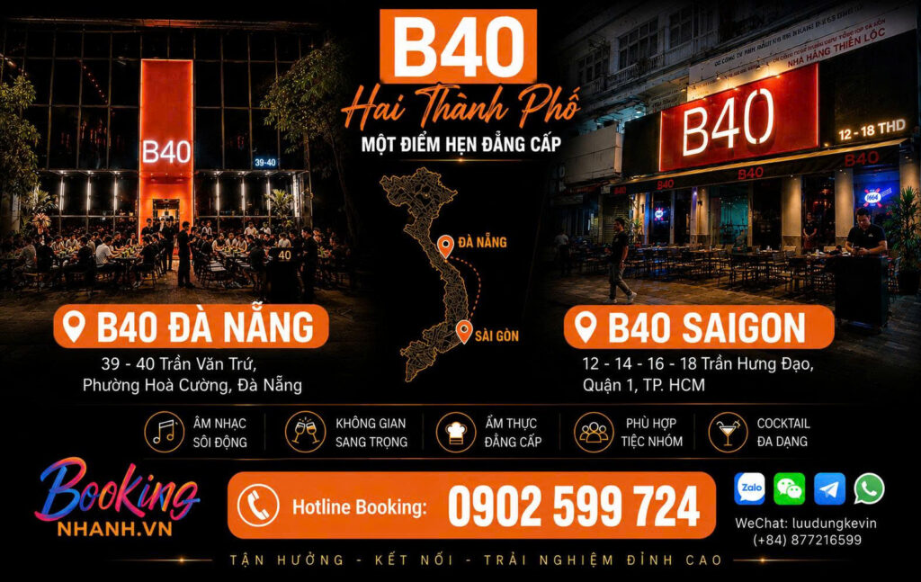 Banner Quán Nhậu B40 Trần Hưng Đạo Saigon và Đà Nẵng